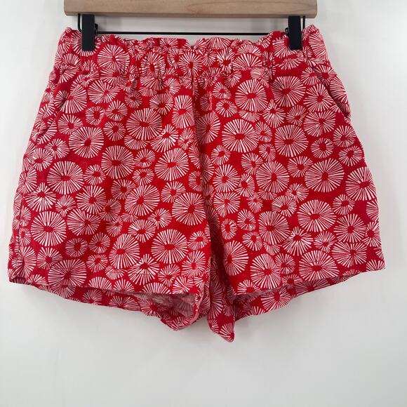 LOFT ANN TAYLOR Shorts Size Small Pull On Firework Linen Blend Floral Office - Picture 10 of 11
